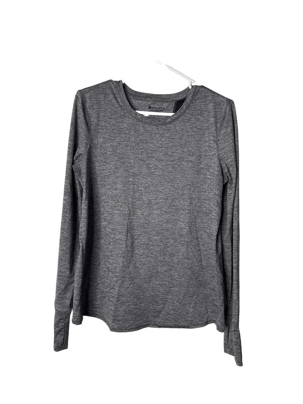 ATHLETA Sun Lover Split Back Tulip Top Gray Size Small UPF Long Sleeve Sporty